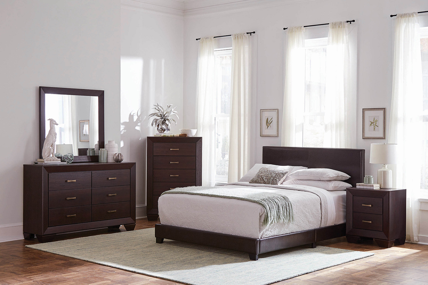 Coaster Dorian Upholstered Queen Bed - Brown