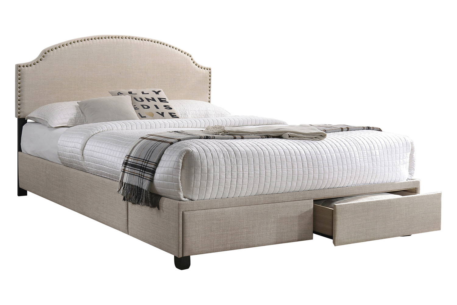 Coaster - Newdale Full 2-Drawer Upholstered Storage Bed