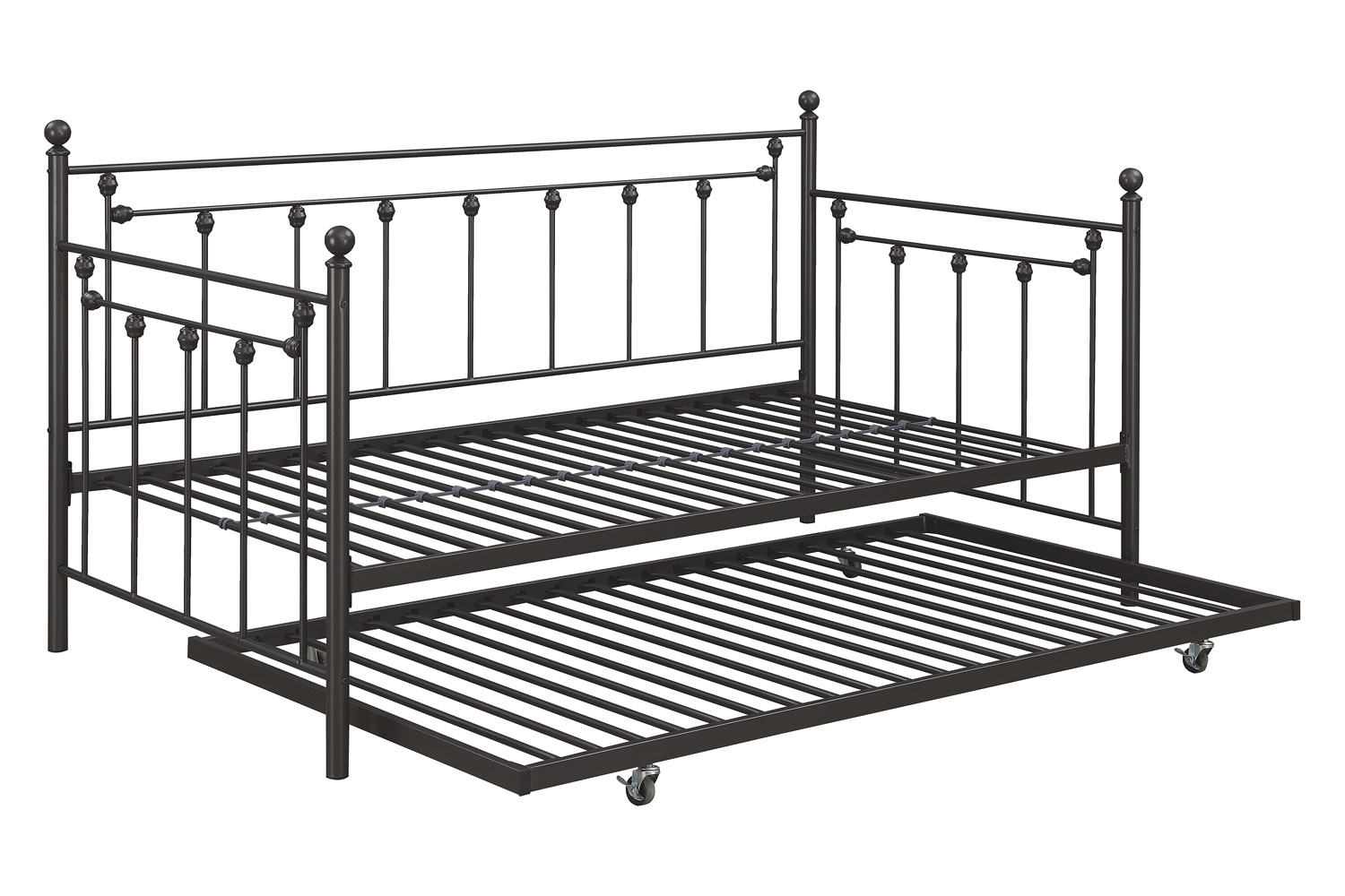 Coaster Nocus Spindle Metal Twin Daybed with Trundle - Gunmetal