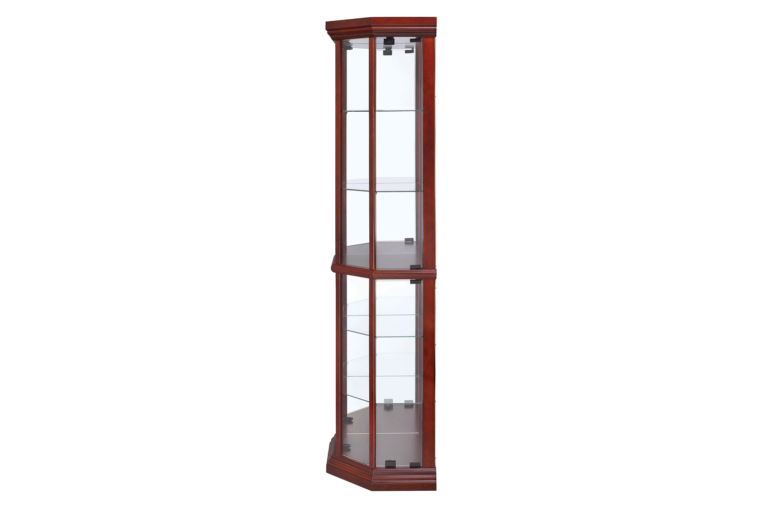 Coaster - 6-Shelf Corner Curio Cabinet in Medium Brown