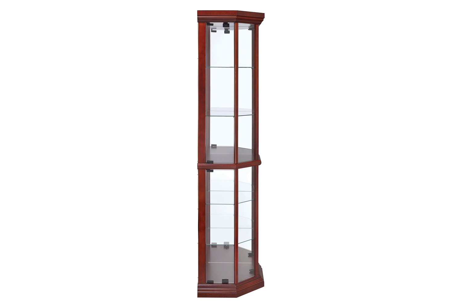 Coaster - 6-Shelf Corner Curio Cabinet in Medium Brown
