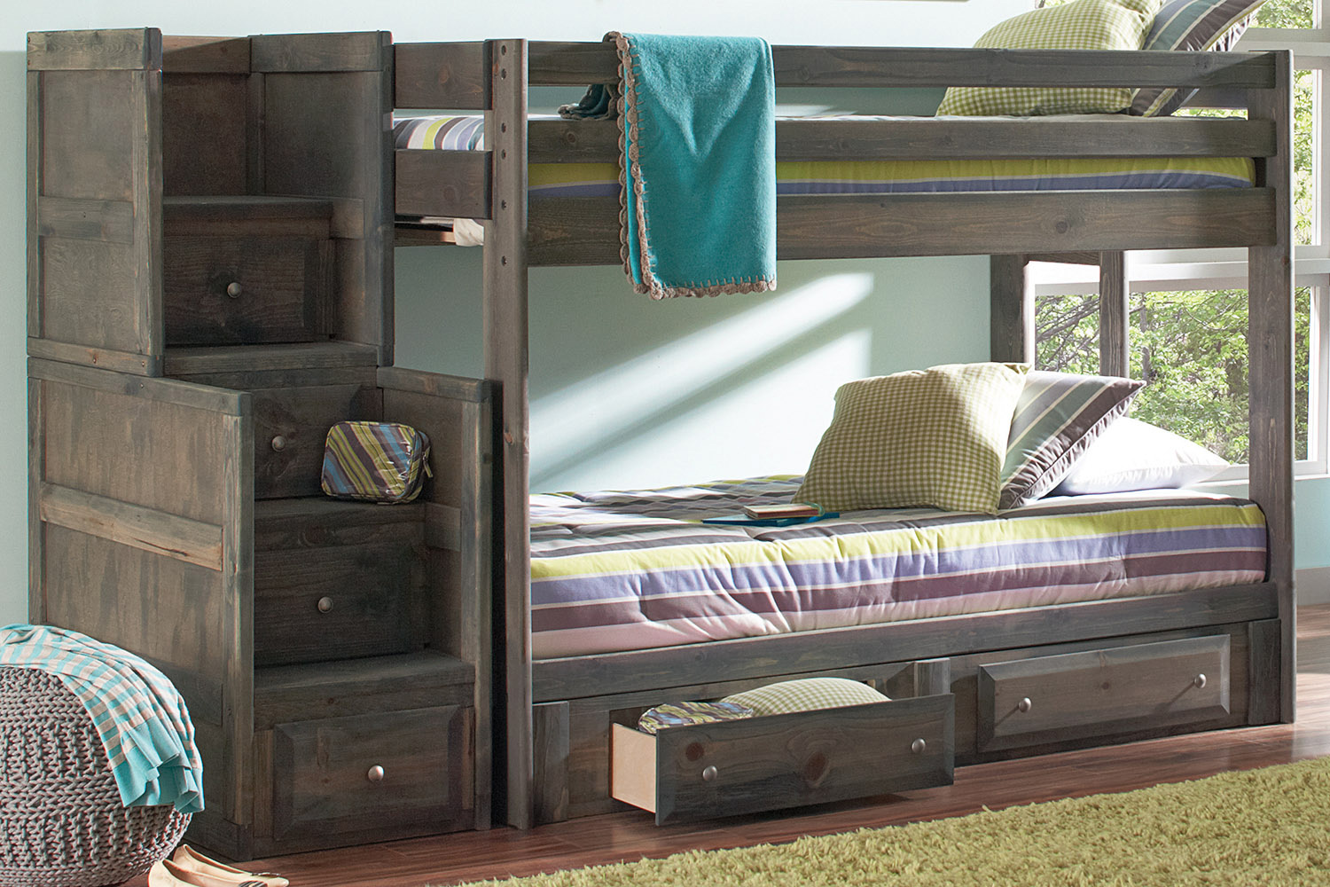 Coaster Wrangle Hill 4-Drawer Stairway Chest - Gun Smoke