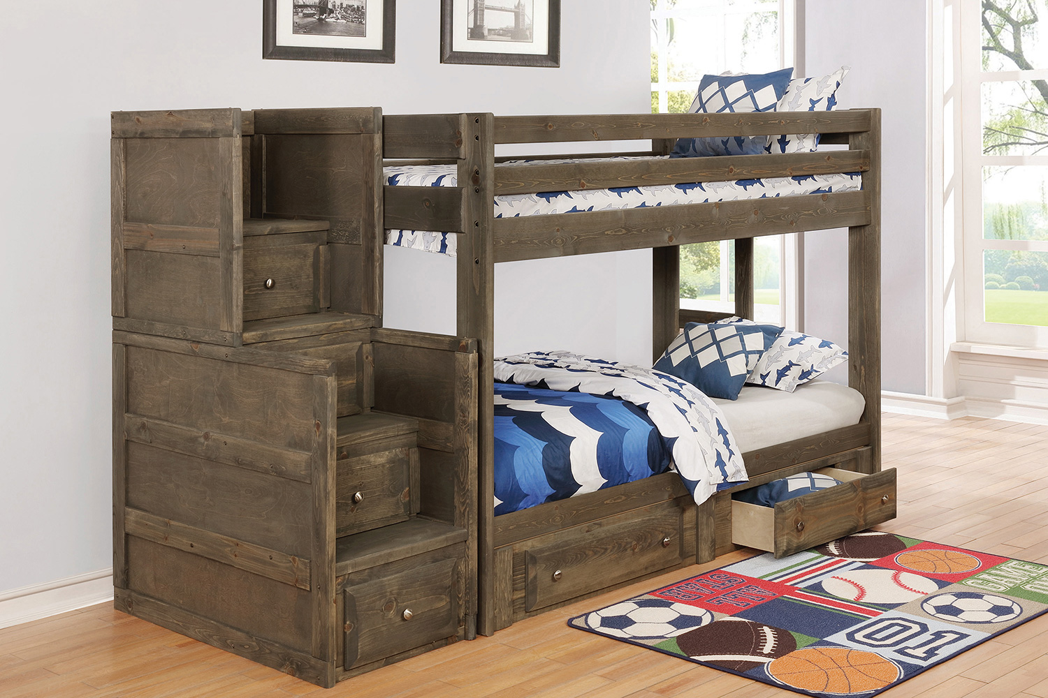 Coaster Wrangle Hill 4-Drawer Stairway Chest - Gun Smoke