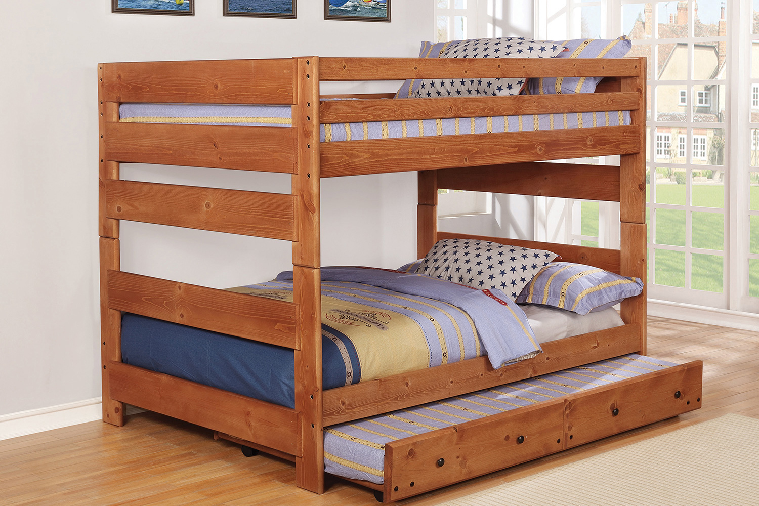 Coaster Wrangle Hill Trundle with Bunkie Mattress - Amber Wash