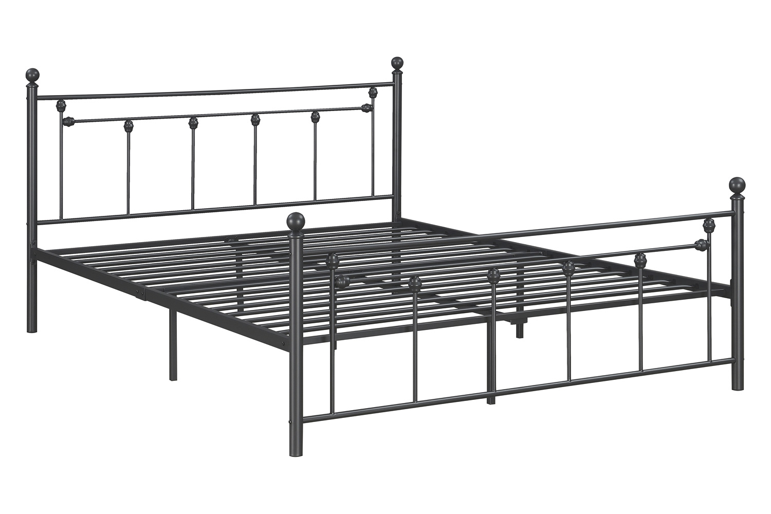 Coaster Canon Metal Slatted Headboard Platform Queen Bed - Gunmetal