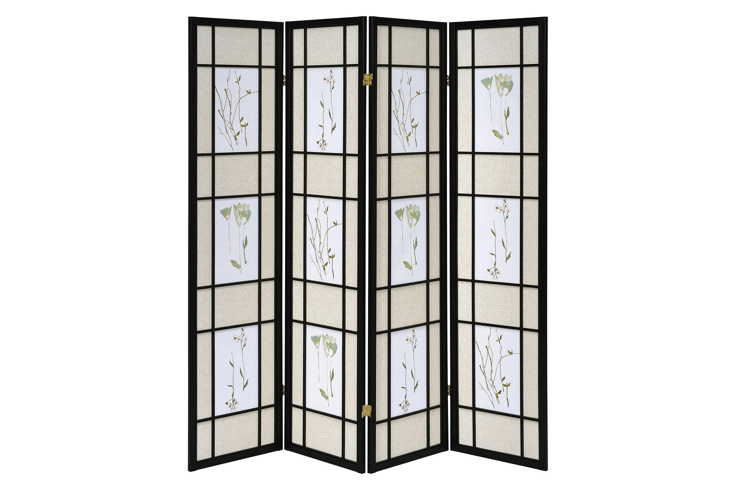 Coaster - 4-Panel Floral Print Folding Screen in Multi-Color