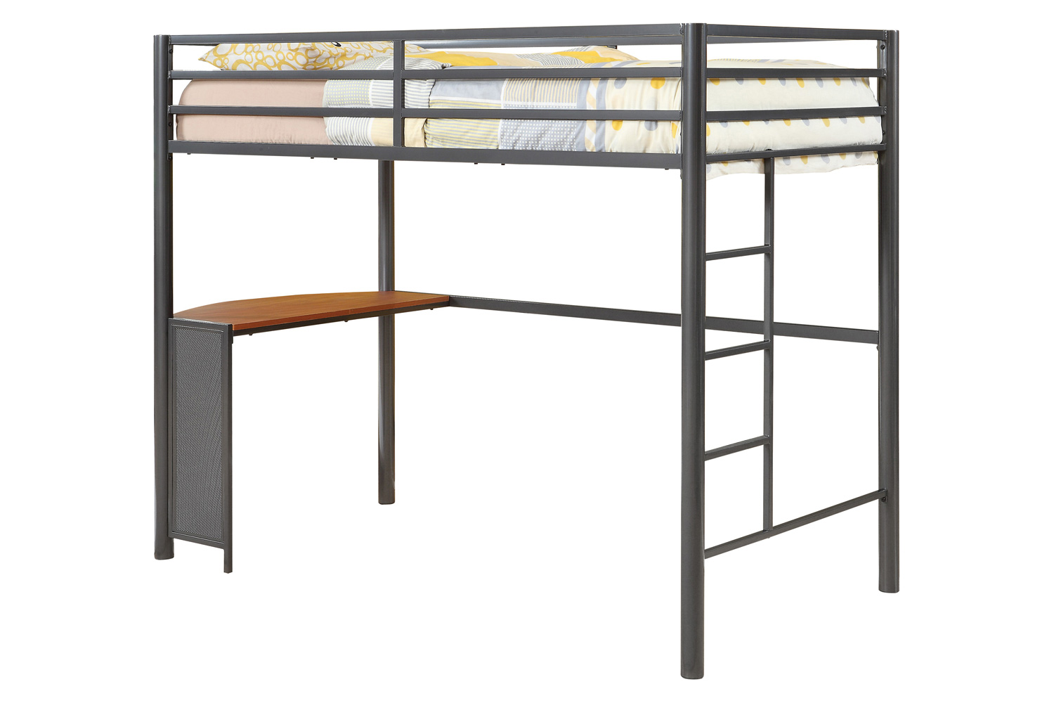 Coaster Fisher 2-Piece Metal Workstation Loft Bed Set with Full Bed - Gunmetal