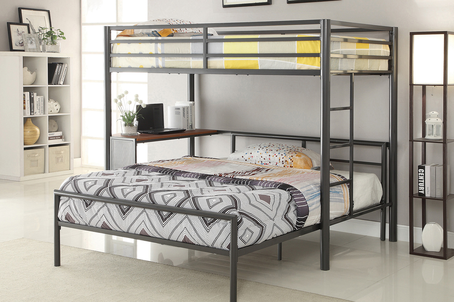 Coaster - Fisher 2-Piece Metal Workstation Loft Bed Set with Full Bed