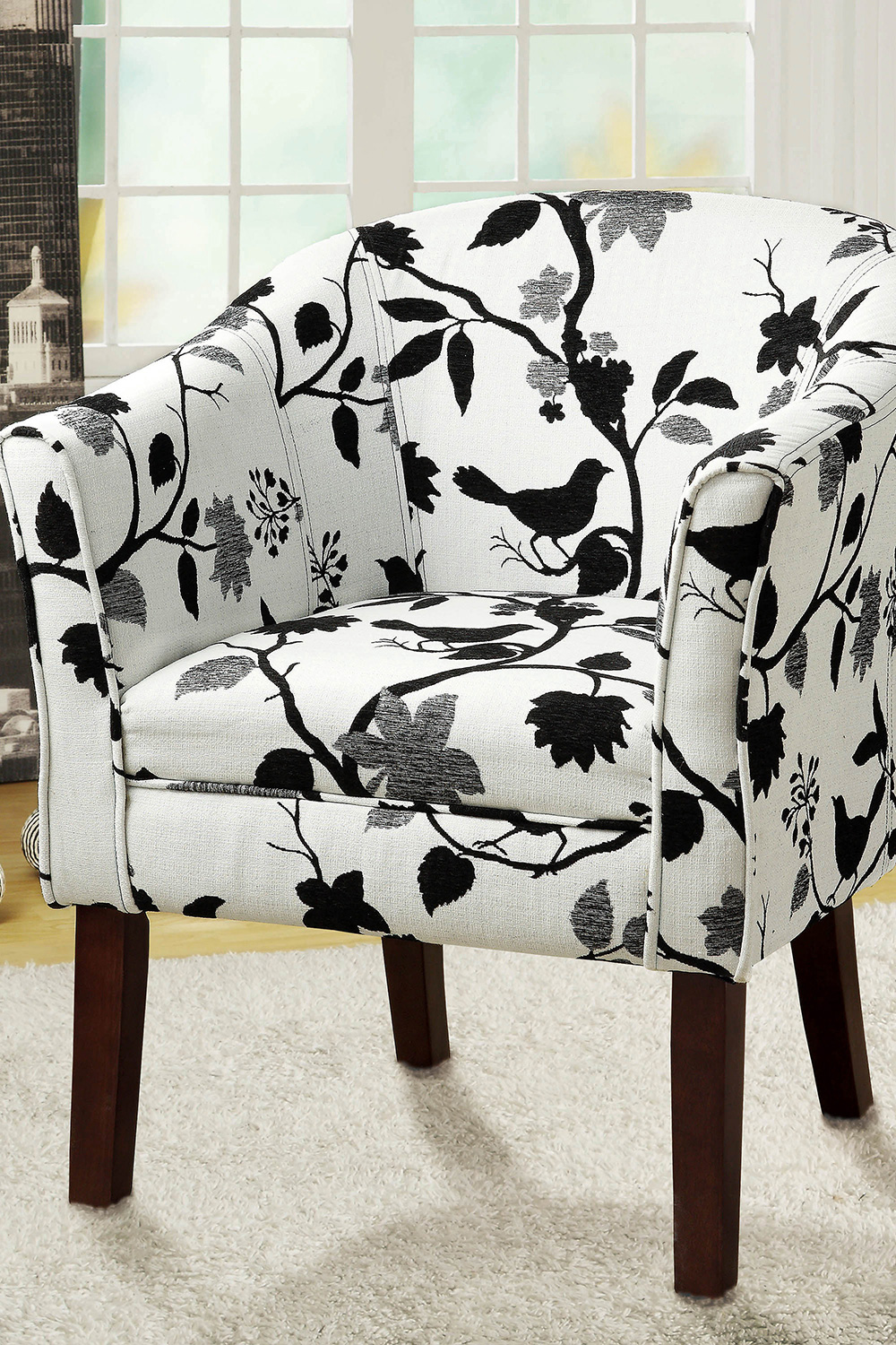 Coaster - Upholstered Accent Chair in Black/White