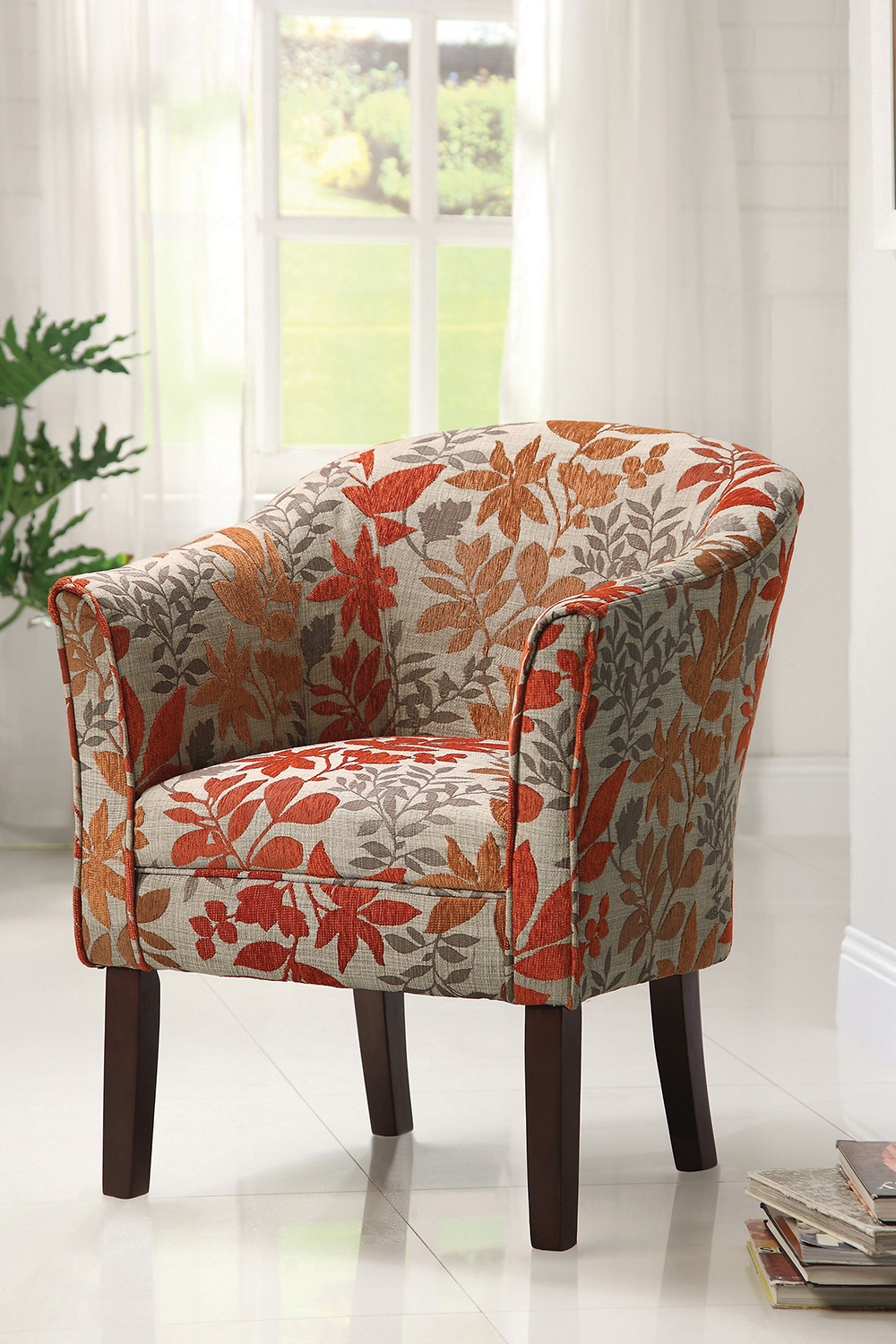 Coaster - Barrel Back Upholstered Accent Chair in Multi-Color