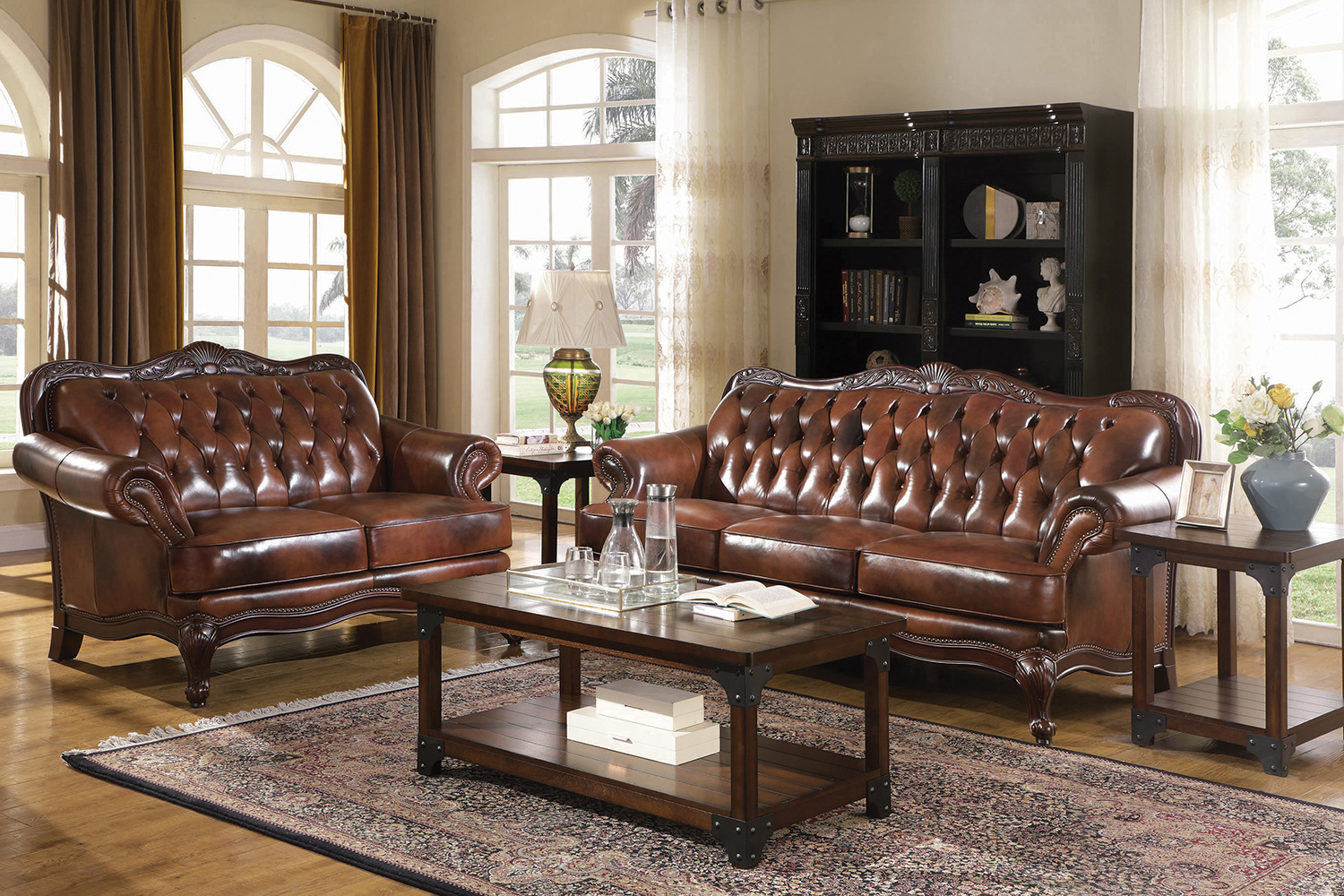 Coaster - Victoria Upholstered Tufted Living Room Set