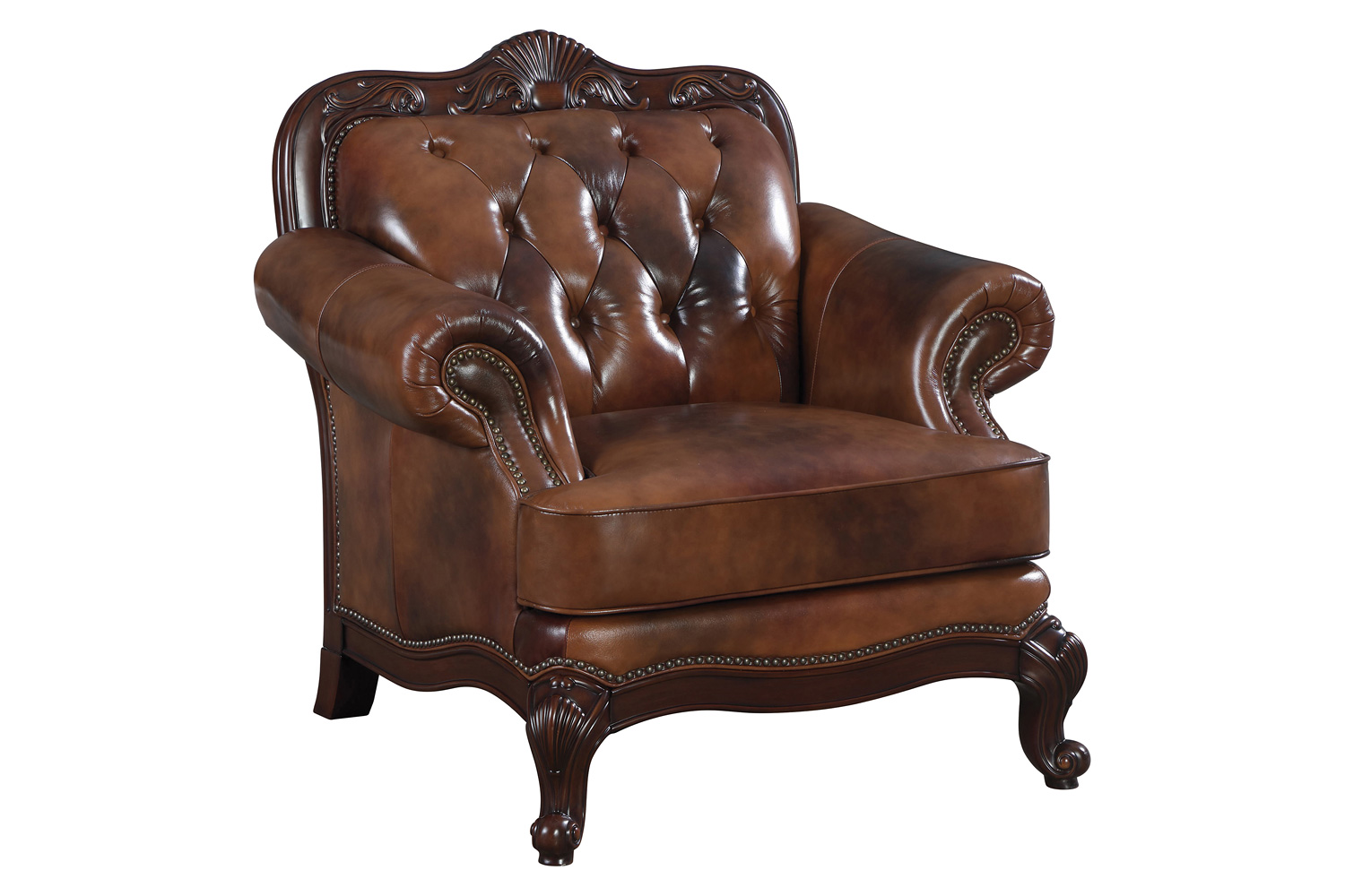 Coaster Victoria Upholstered Tufted Living Room Set With Chair - Brown