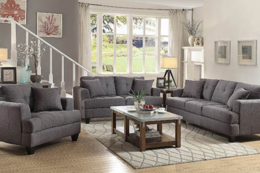 Coaster - Samuel Recessed Arm Upholstered Chair in Charcoal