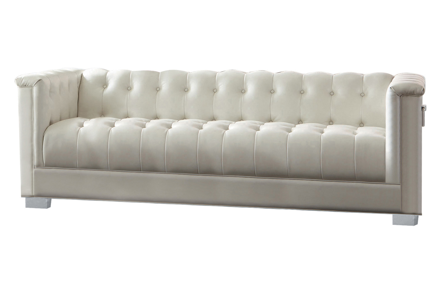 Coaster Chaviano Upholstered Tufted Living Room Set - Pearl White