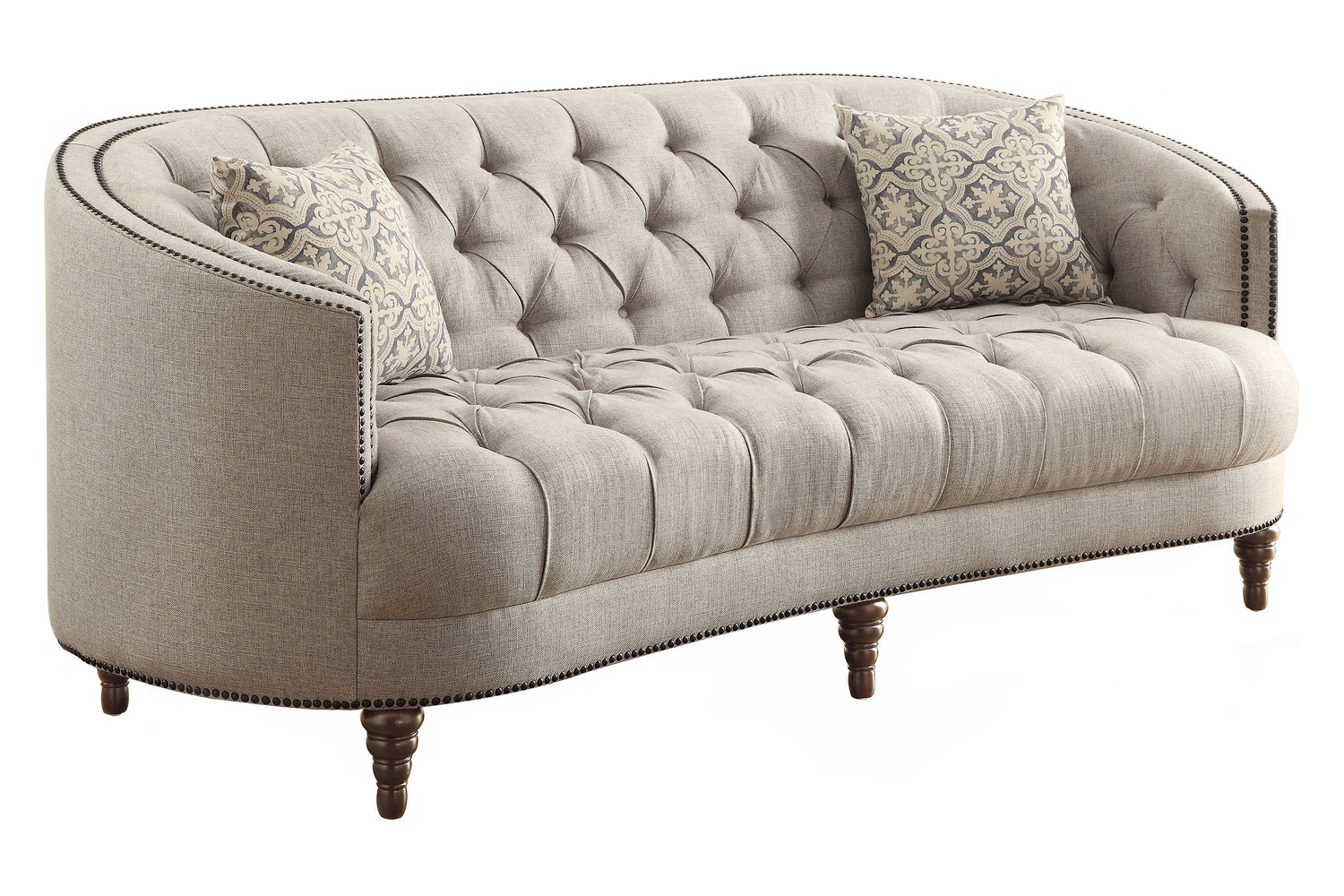Coaster Avonlea Upholstered Tufted Living Room Set - Gray