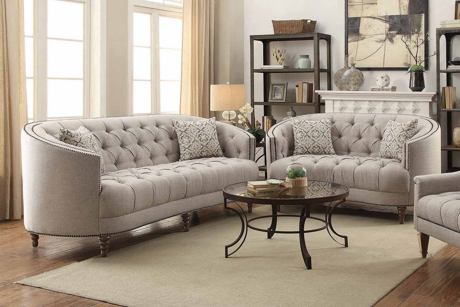 Coaster - Avonlea Upholstered Tufted Living Room Set