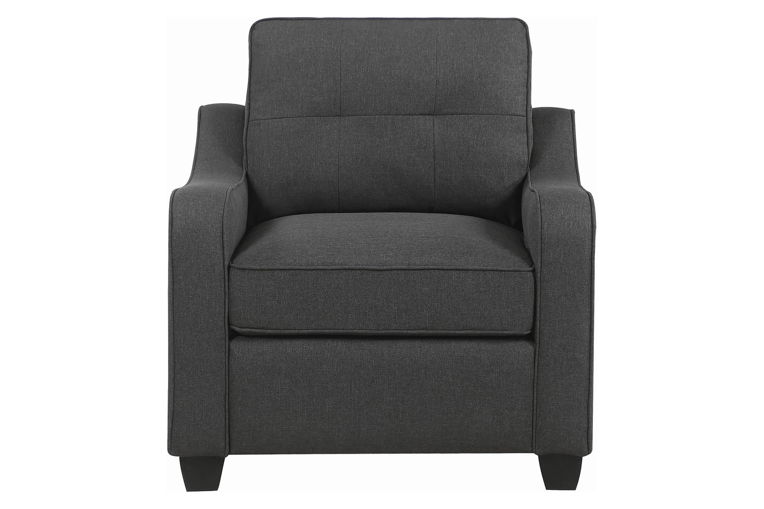 Coaster - Nicolette Upholstered Tufted Chair in Dark Gray