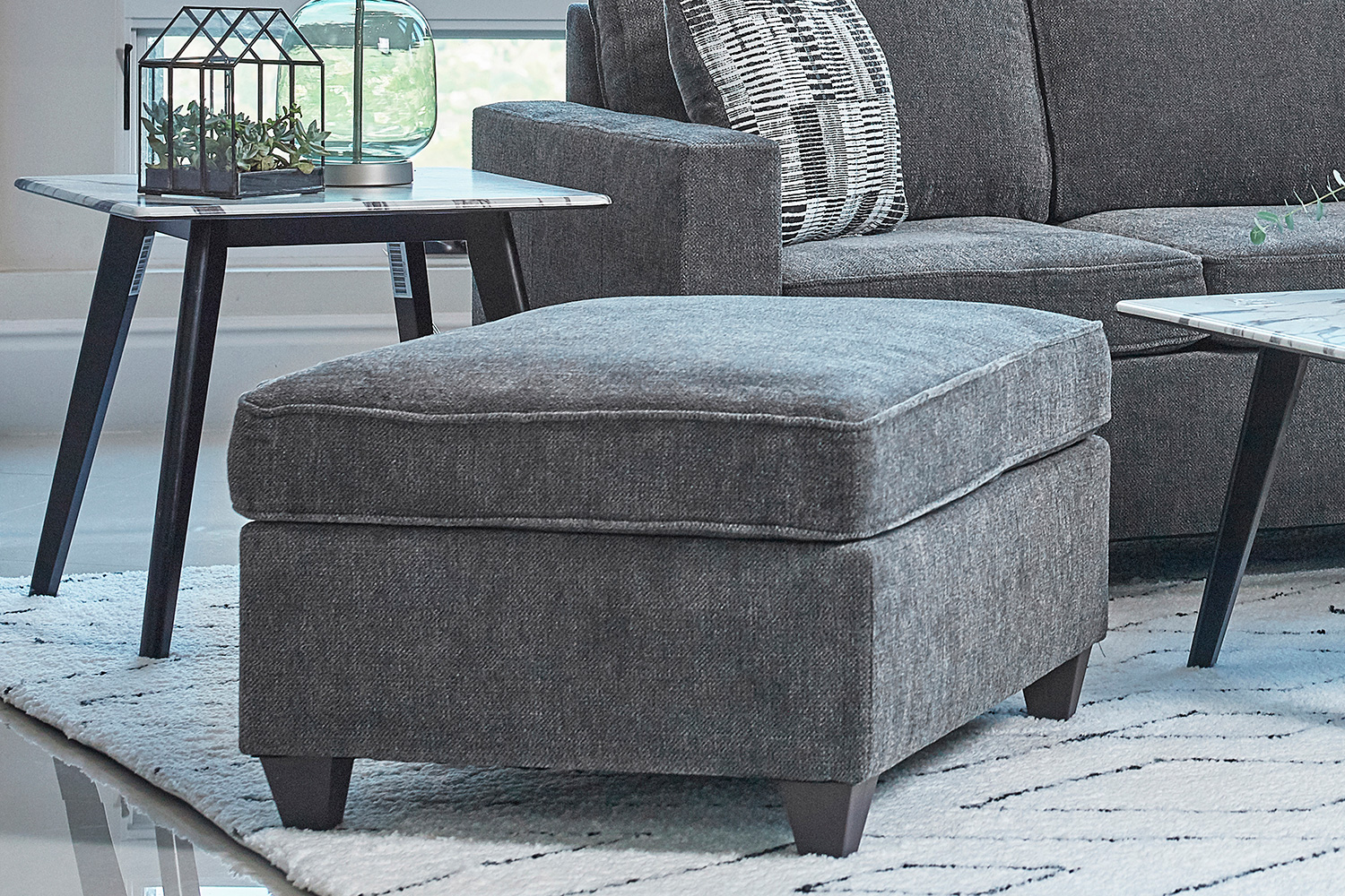 Coaster - Mccord Upholstered Ottoman in Dark Gray