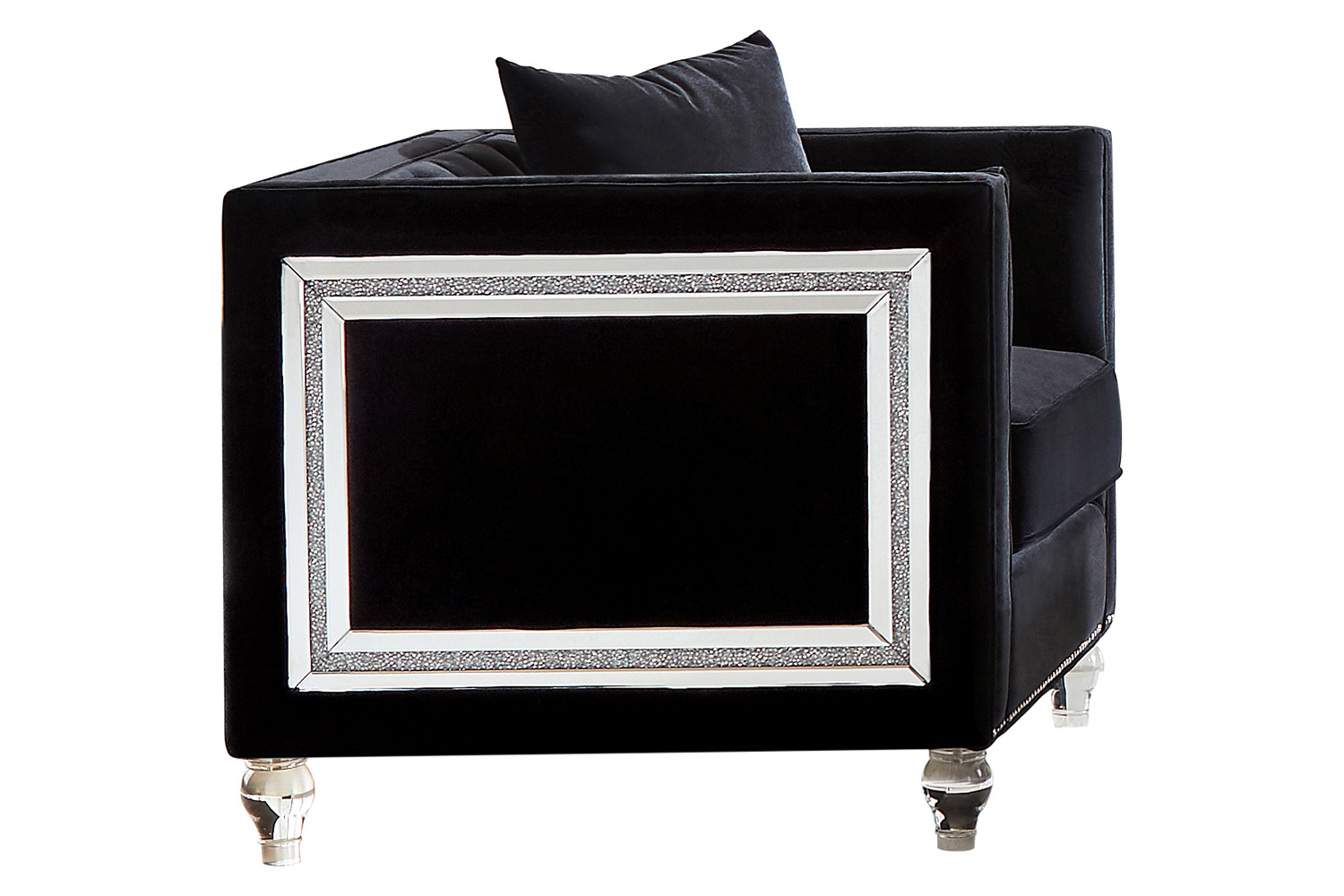 Coaster - Delilah Upholstered Tufted Tuxedo Arm Sofa in Black
