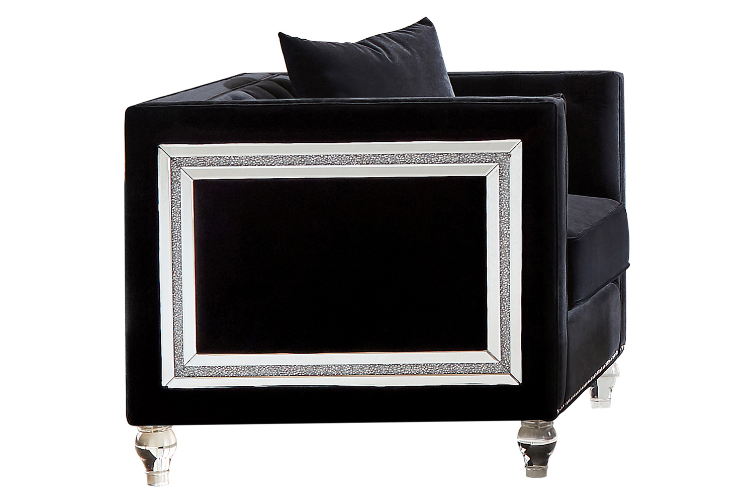 Coaster - Delilah Upholstered Tufted Tuxedo Arm Chair in Black