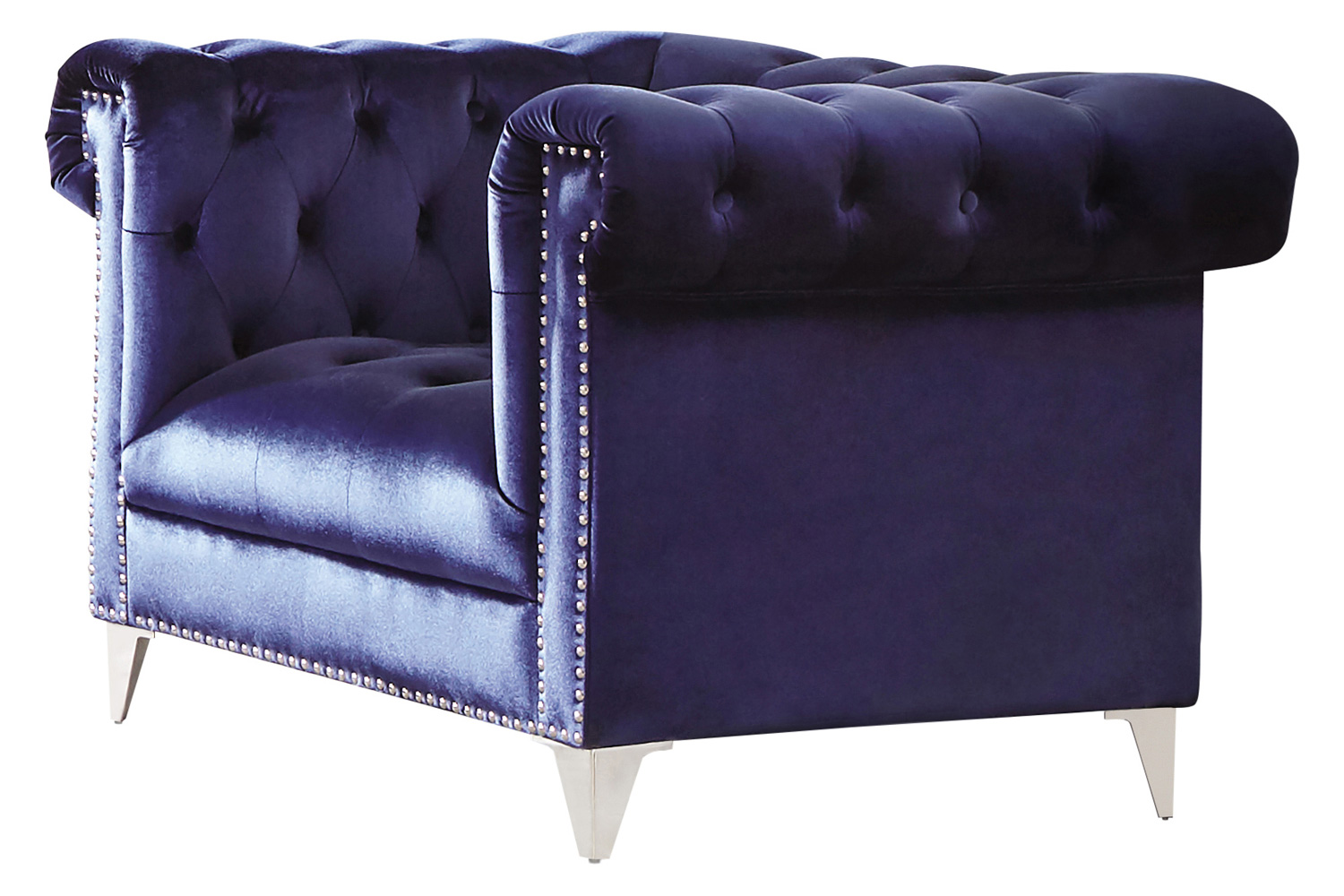 Coaster - Bleker Tufted Tuxedo Arm Chair in Blue