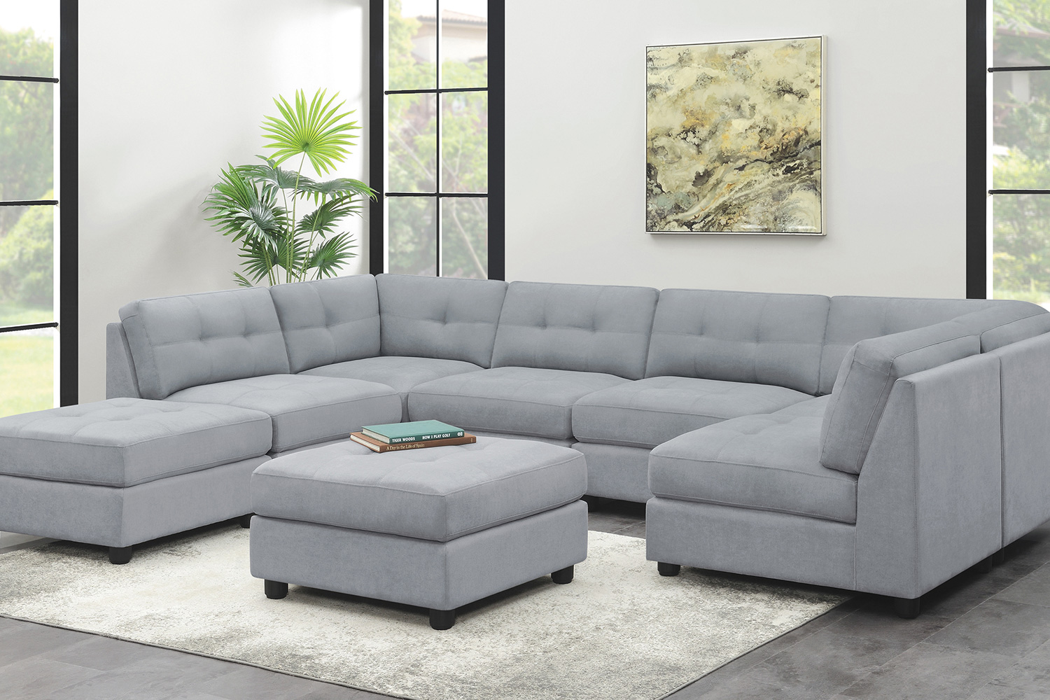 Coaster - Claude Tufted Cushion Back Corner in Dove
