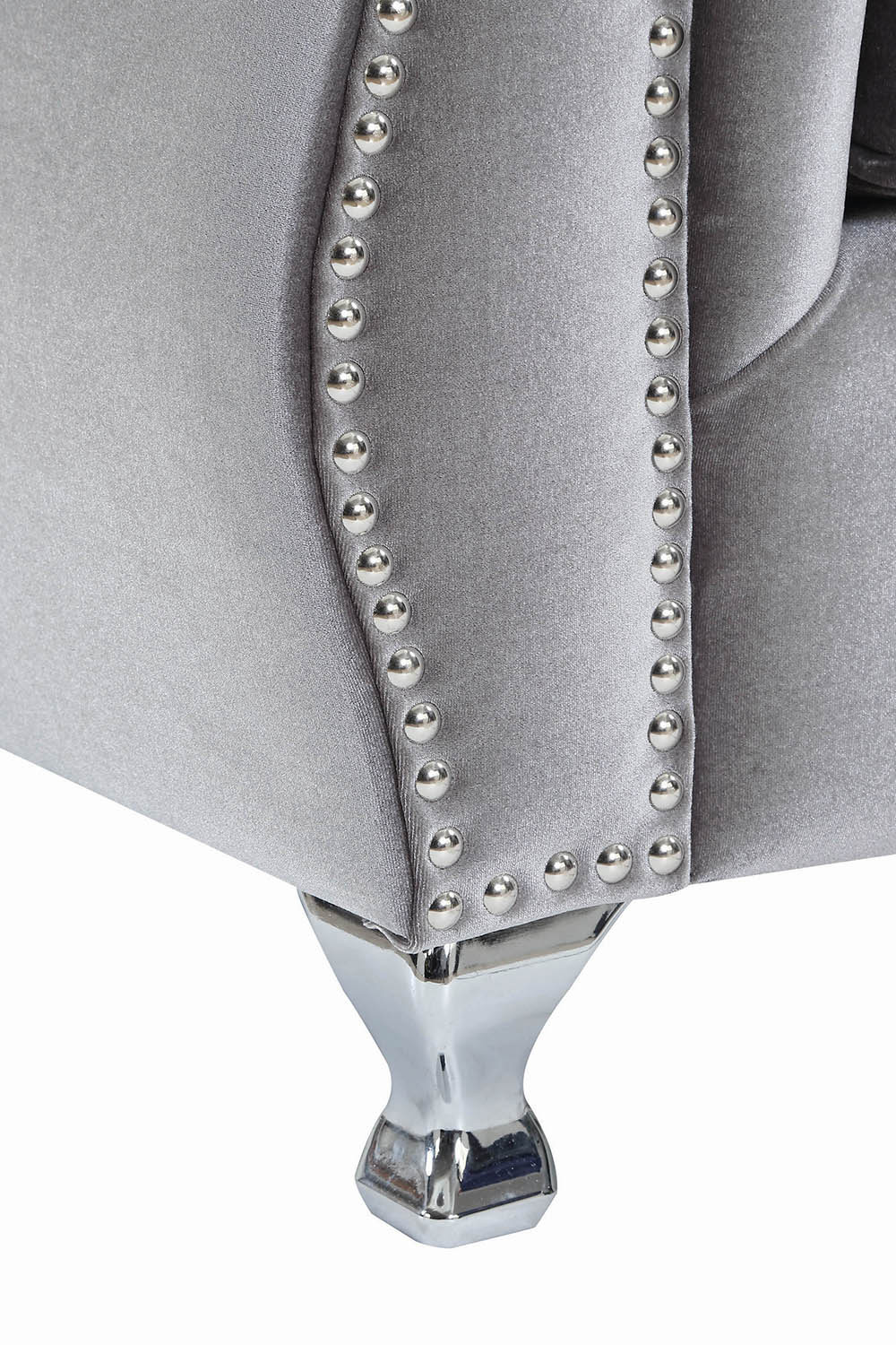 Coaster - Frostine Button Tufted Chair in Silver