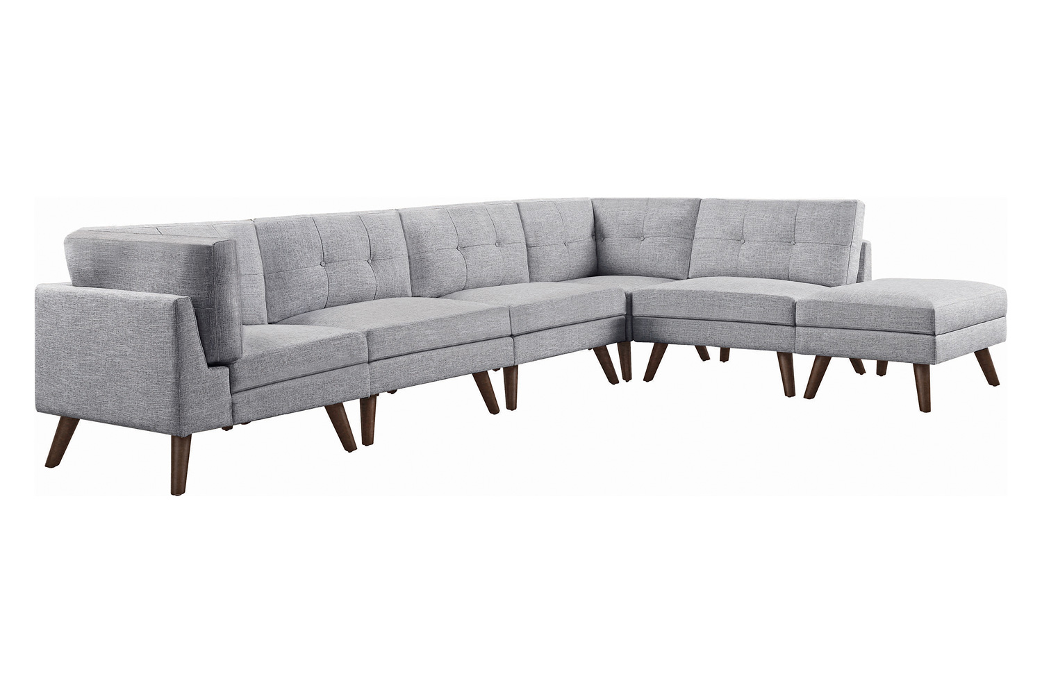 Coaster - Churchill Button Tufted Armless Chair in Gray