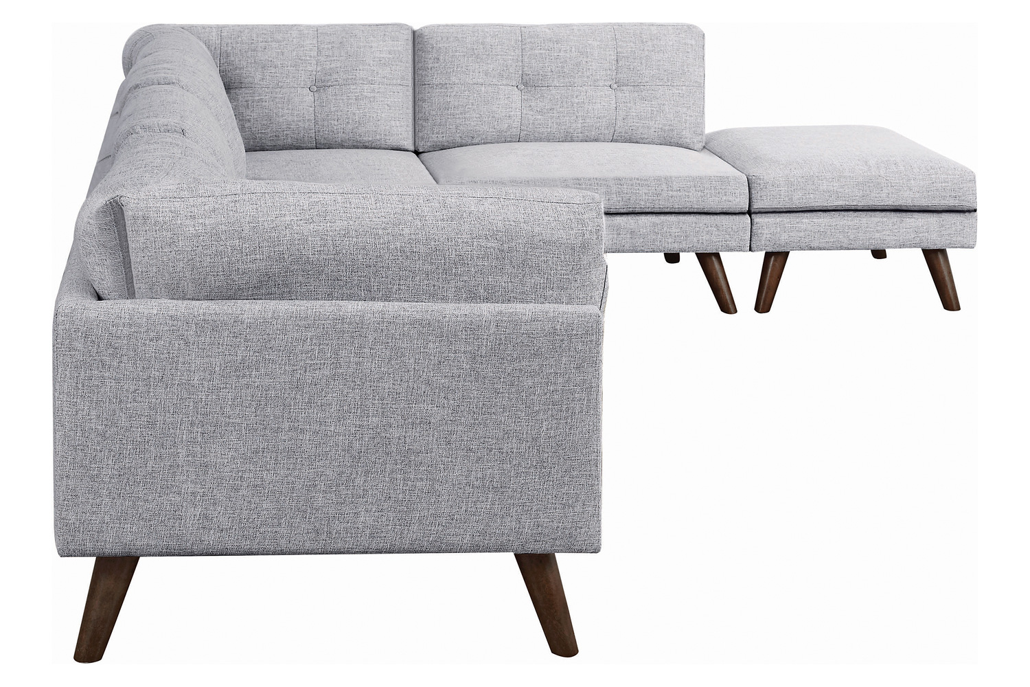 Coaster - Churchill Button Tufted Armless Chair in Gray