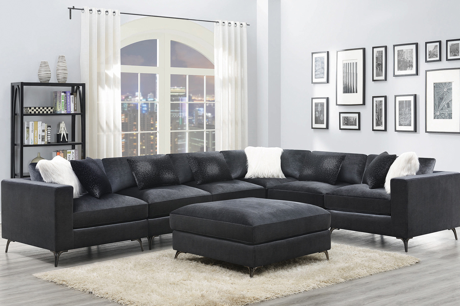 Coaster - Schwartzman Removable Cushion Armless Chair in Charcoal