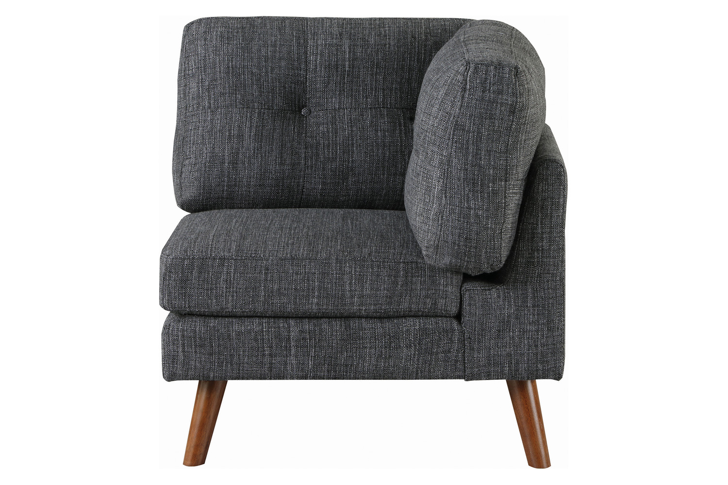 Coaster - Churchill Tufted Cushion Back Corner in Dark Gray/Walnut