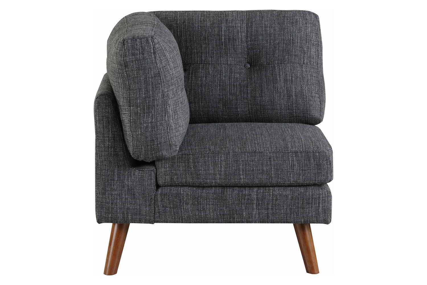 Coaster - Churchill Tufted Cushion Back Corner in Dark Gray/Walnut