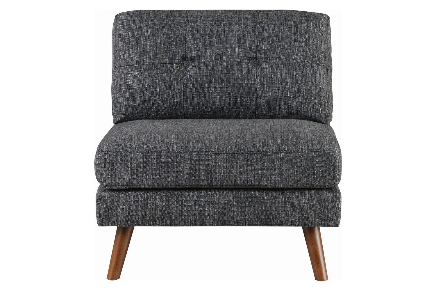 Coaster - Churchill Tufted Cushion Back Armless Chair in Dark Gray/Walnut