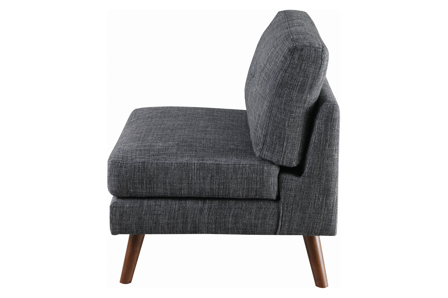 Coaster - Churchill Tufted Cushion Back Armless Chair in Dark Gray/Walnut