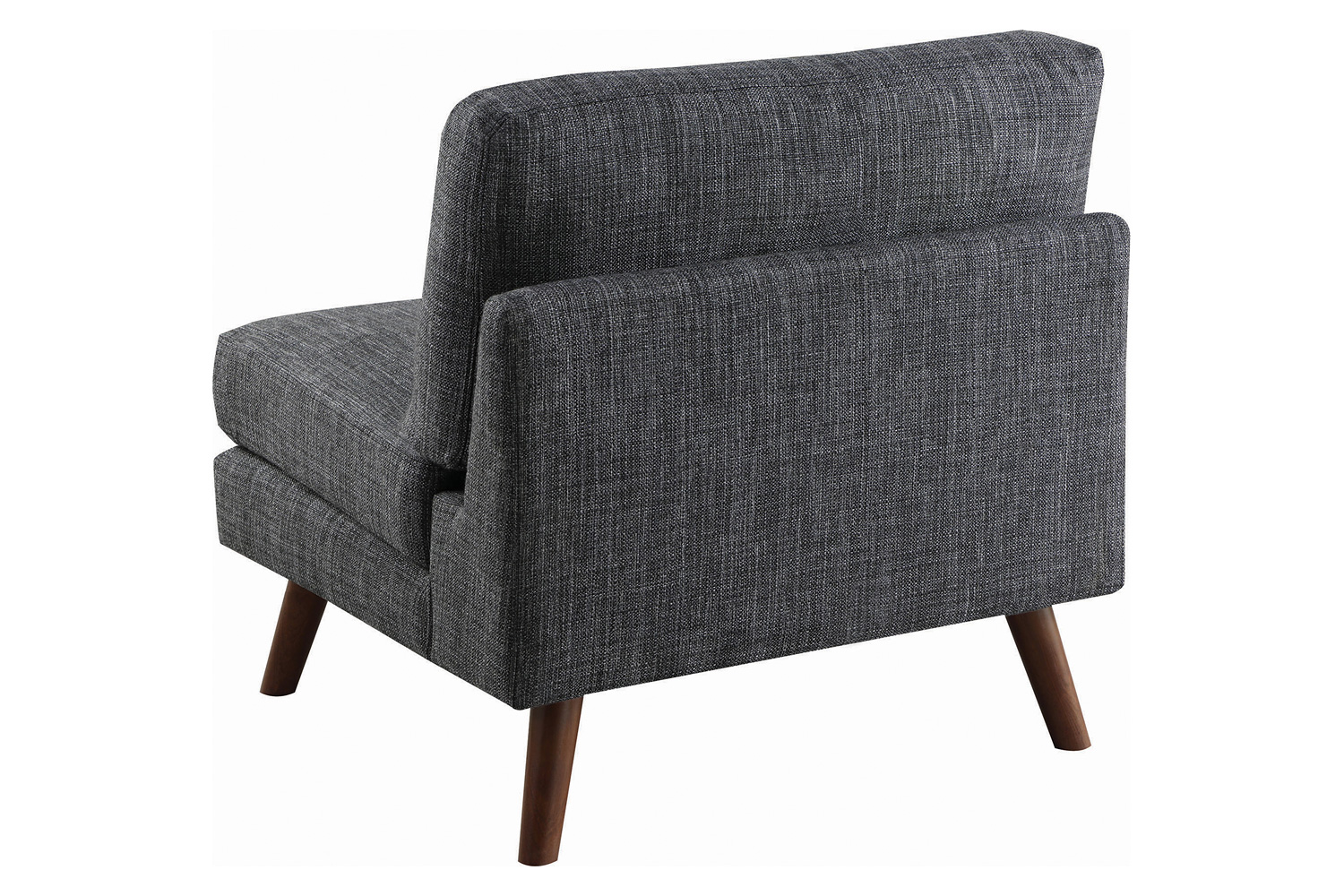 Coaster - Churchill Tufted Cushion Back Armless Chair in Dark Gray/Walnut