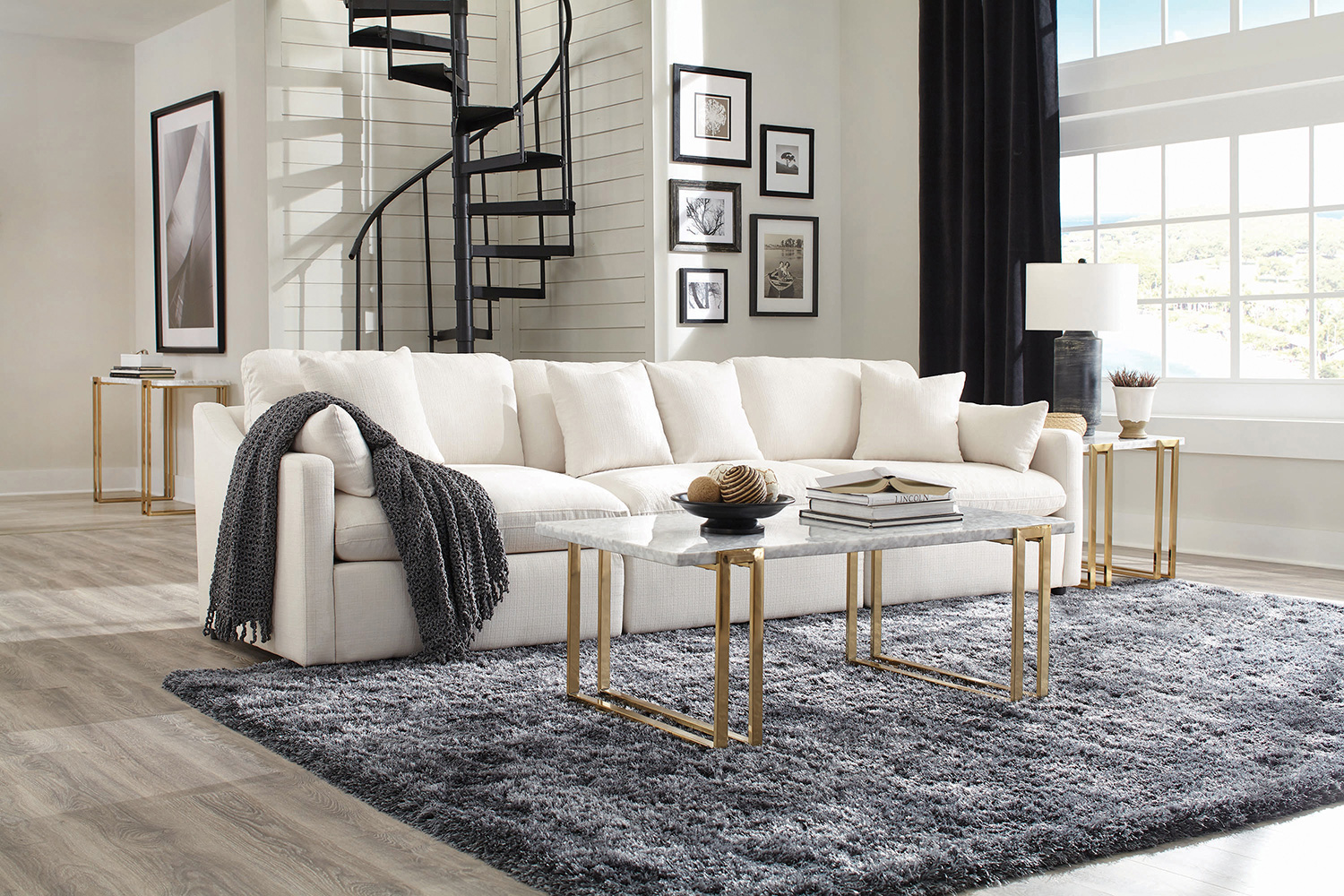 Coaster - Hobson Cushion Back Armless Chair in Off-White