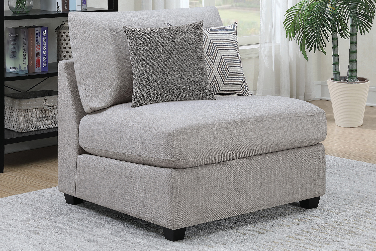 Coaster - Cambria Upholstered Armless Chair in Gray