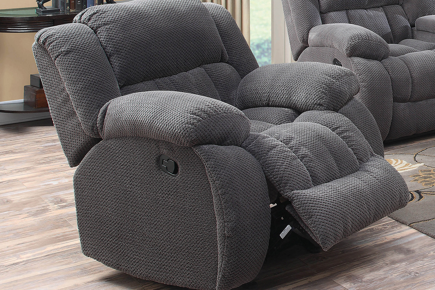 Coaster Weissman Upholstered Glider Recliner - Charcoal