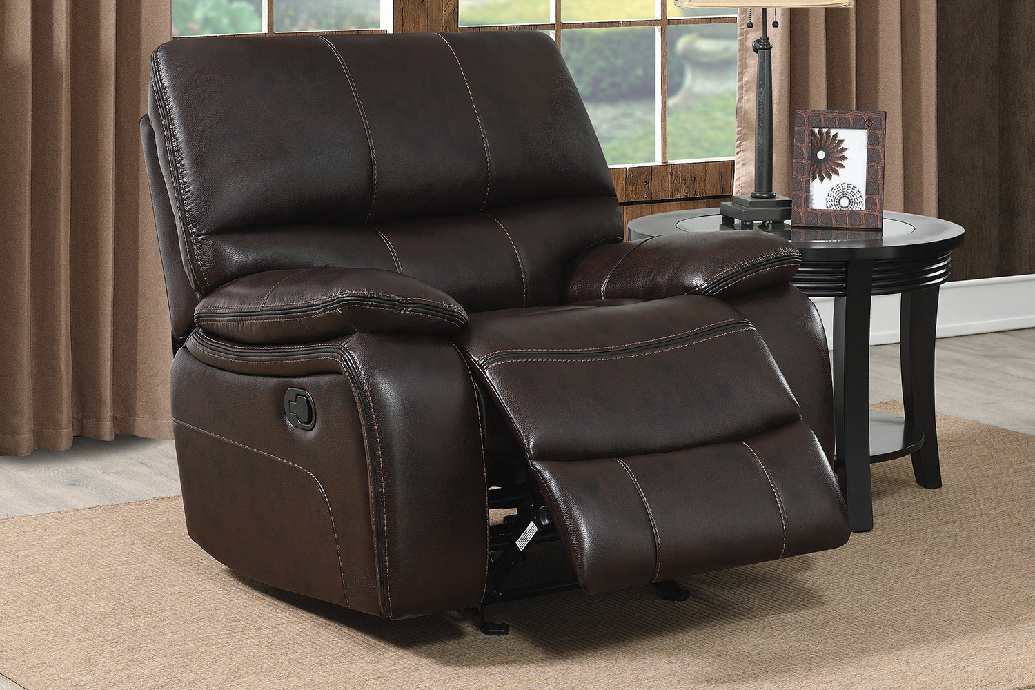 Coaster Willemse Upholstered Glider Recliner - Dark Brown