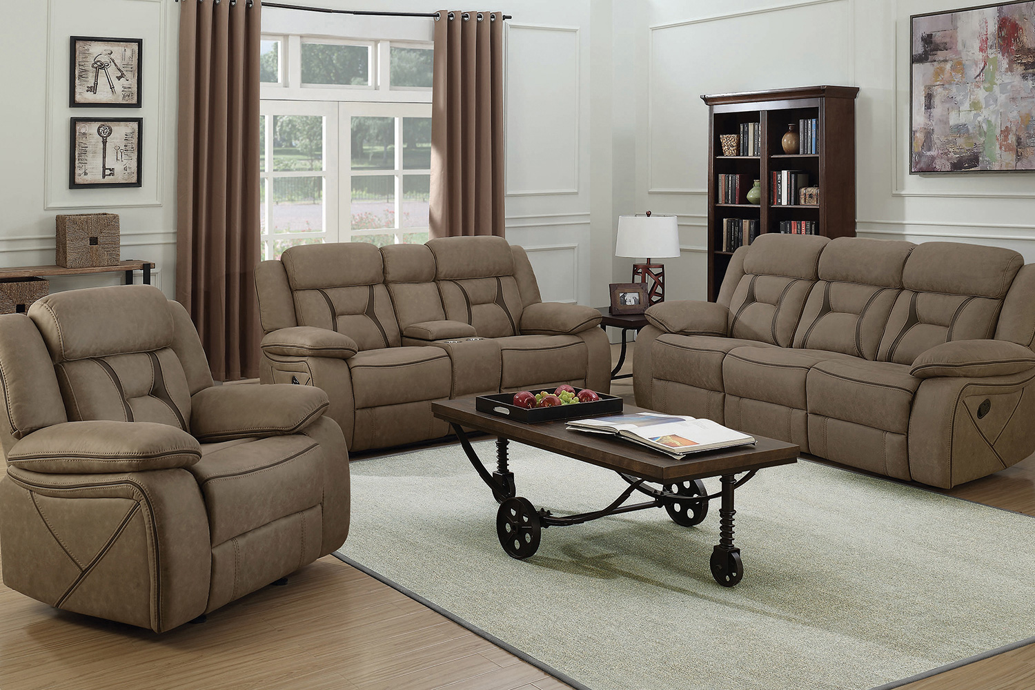 Coaster - Higgins Upholstered Tufted Living Room Set