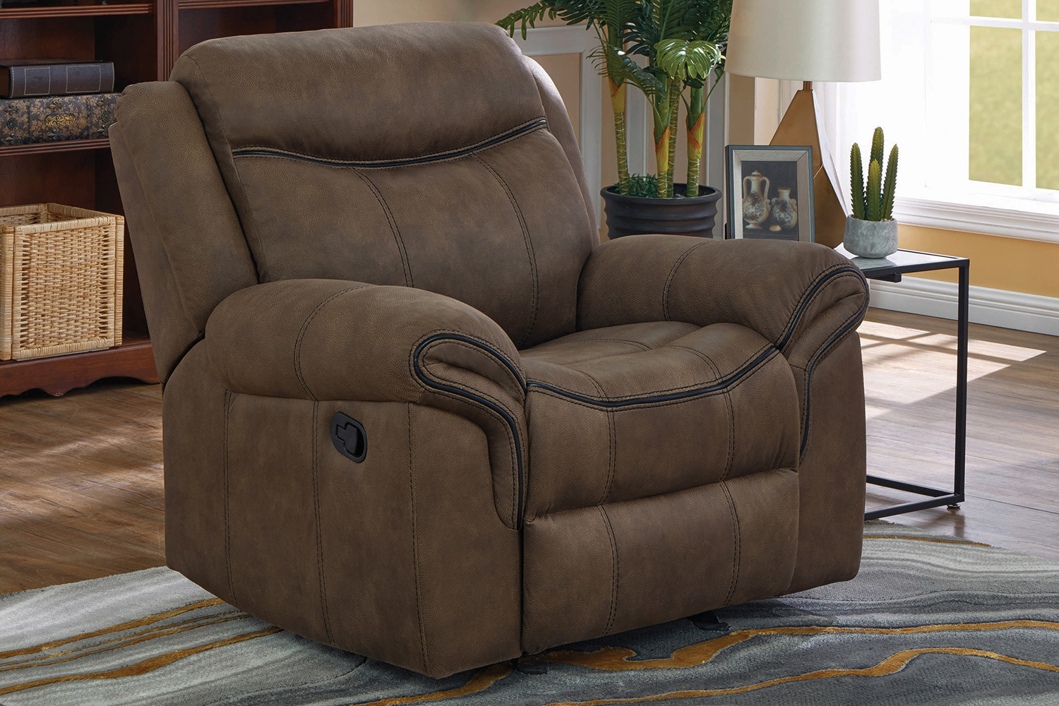 Coaster Sawyer Upholstered Glider Recliner - Macchiato