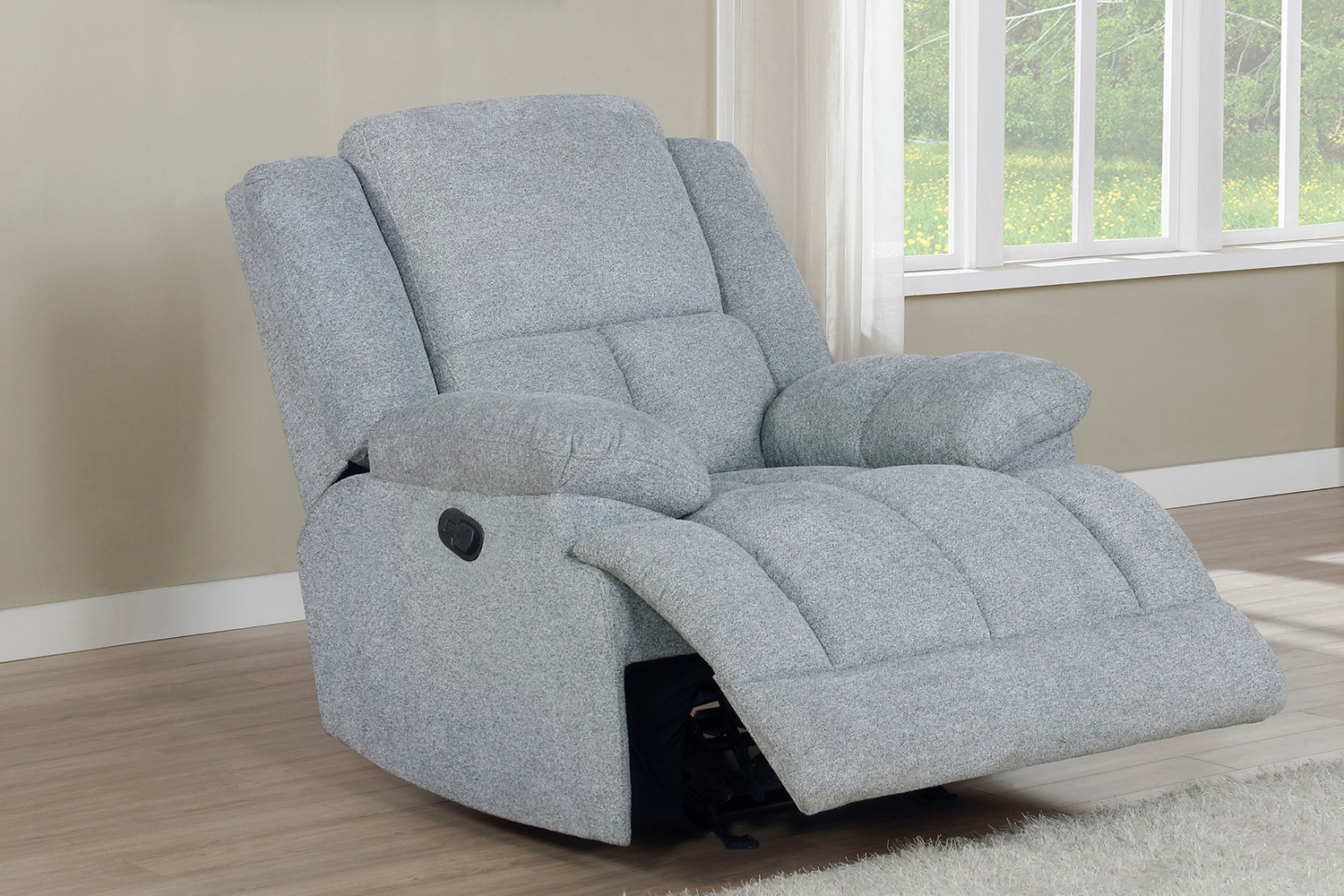 Coaster Waterbury Upholstered Glider Recliner - Gray