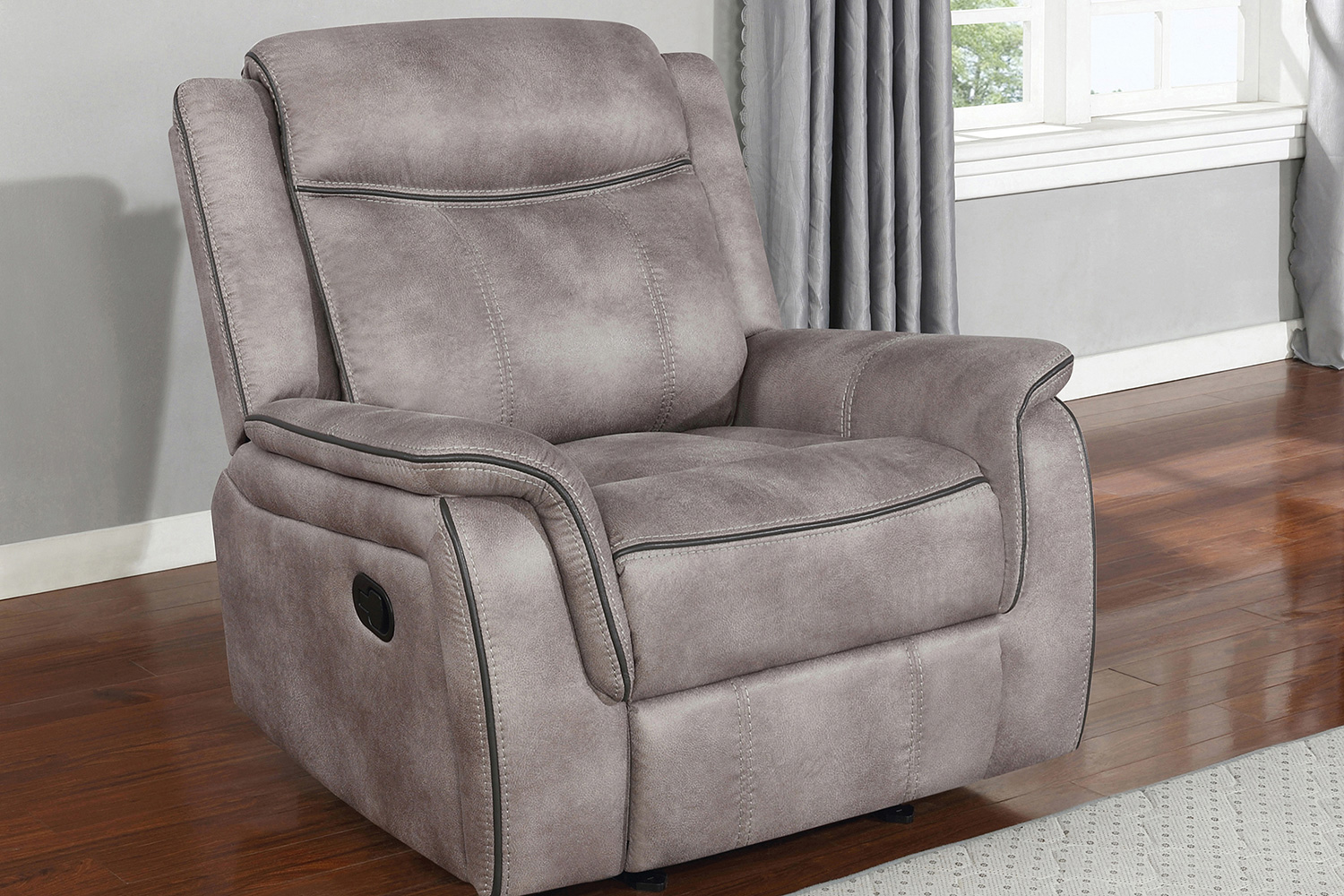 Coaster Lawrence Upholstered Tufted Back Glider Recliner - Taupe