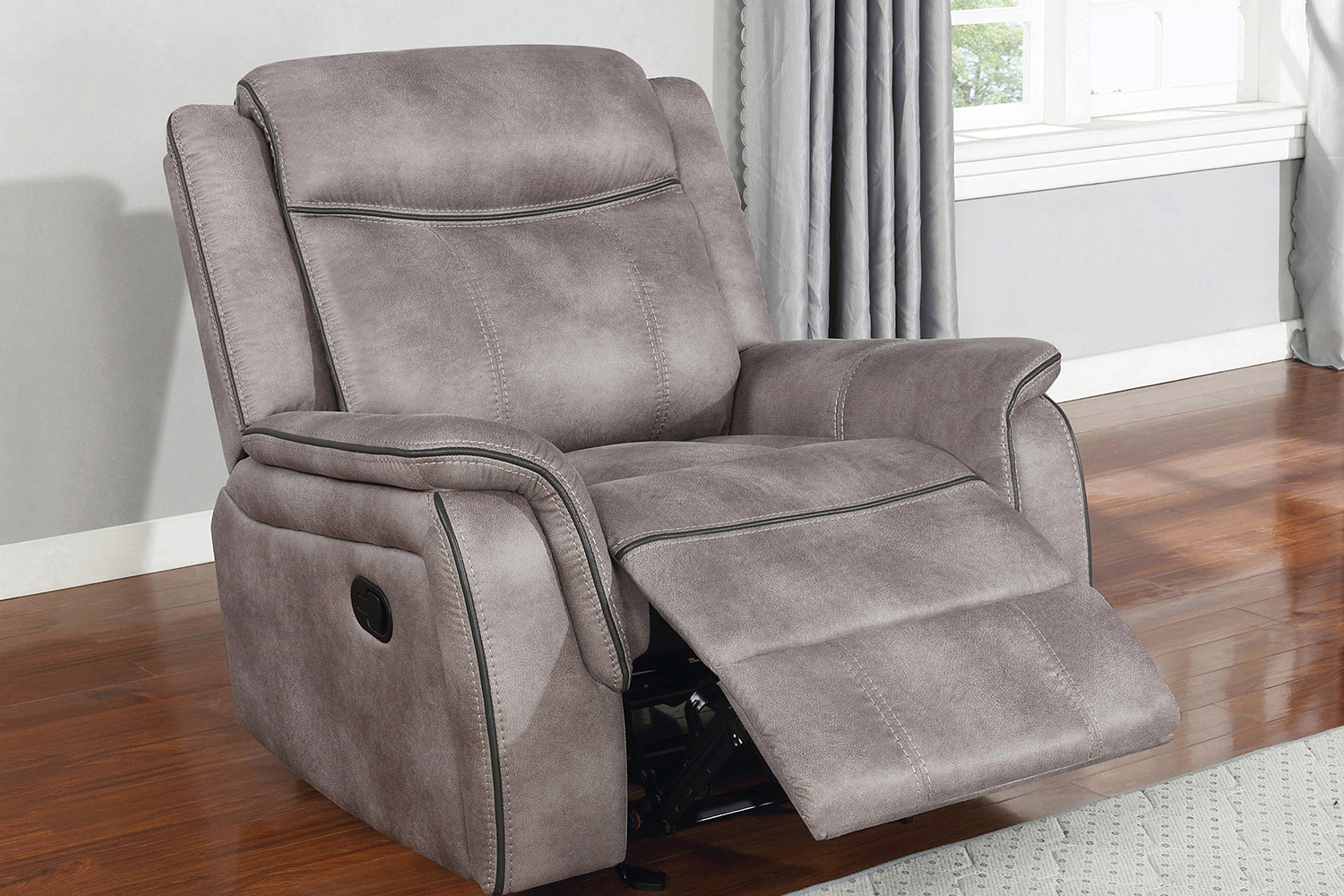 Coaster Lawrence Upholstered Tufted Back Glider Recliner - Taupe