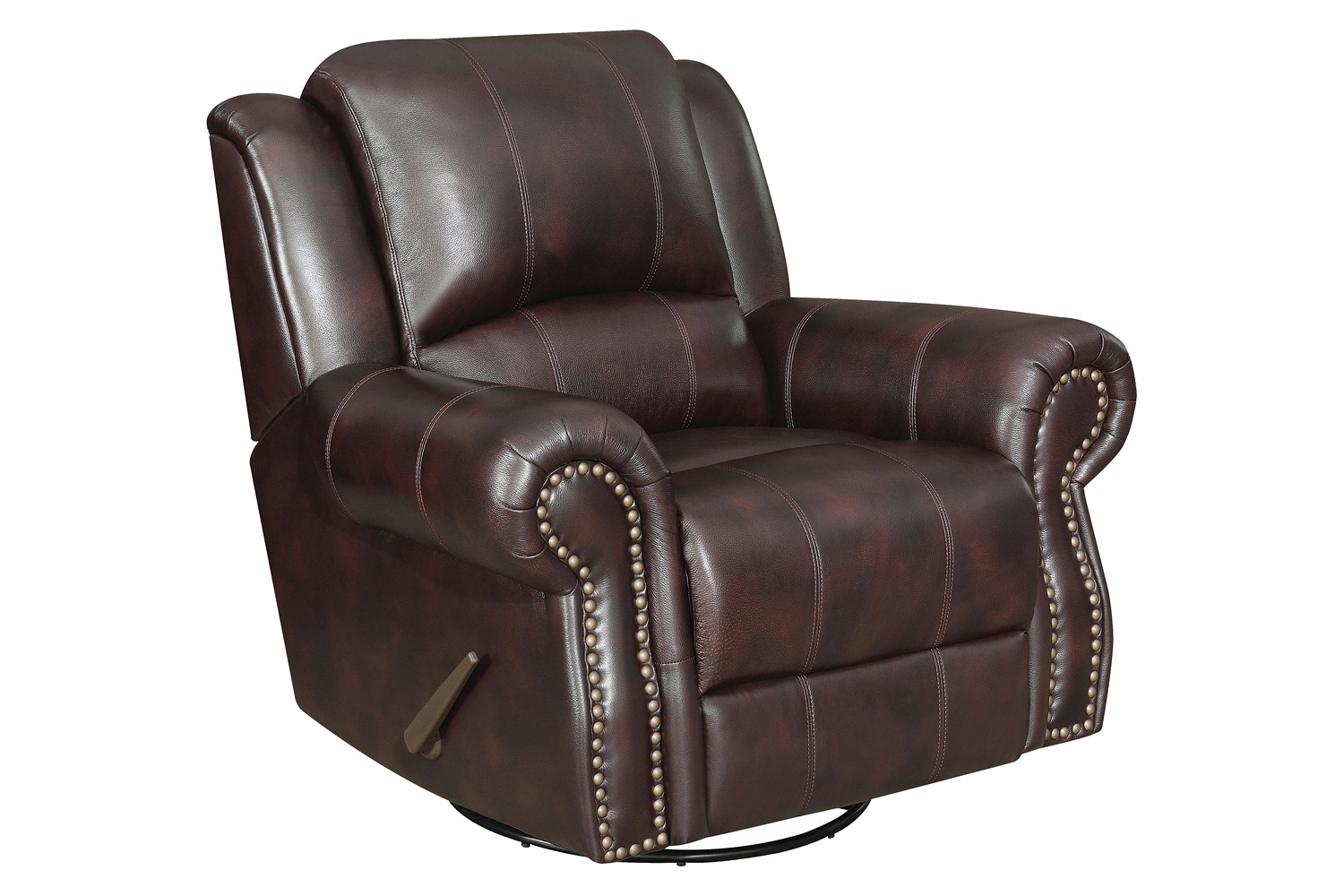 Coaster Sir Rawlinson Upholstered Living Room Set with Swivel Rocker Recliner - Dark Brown