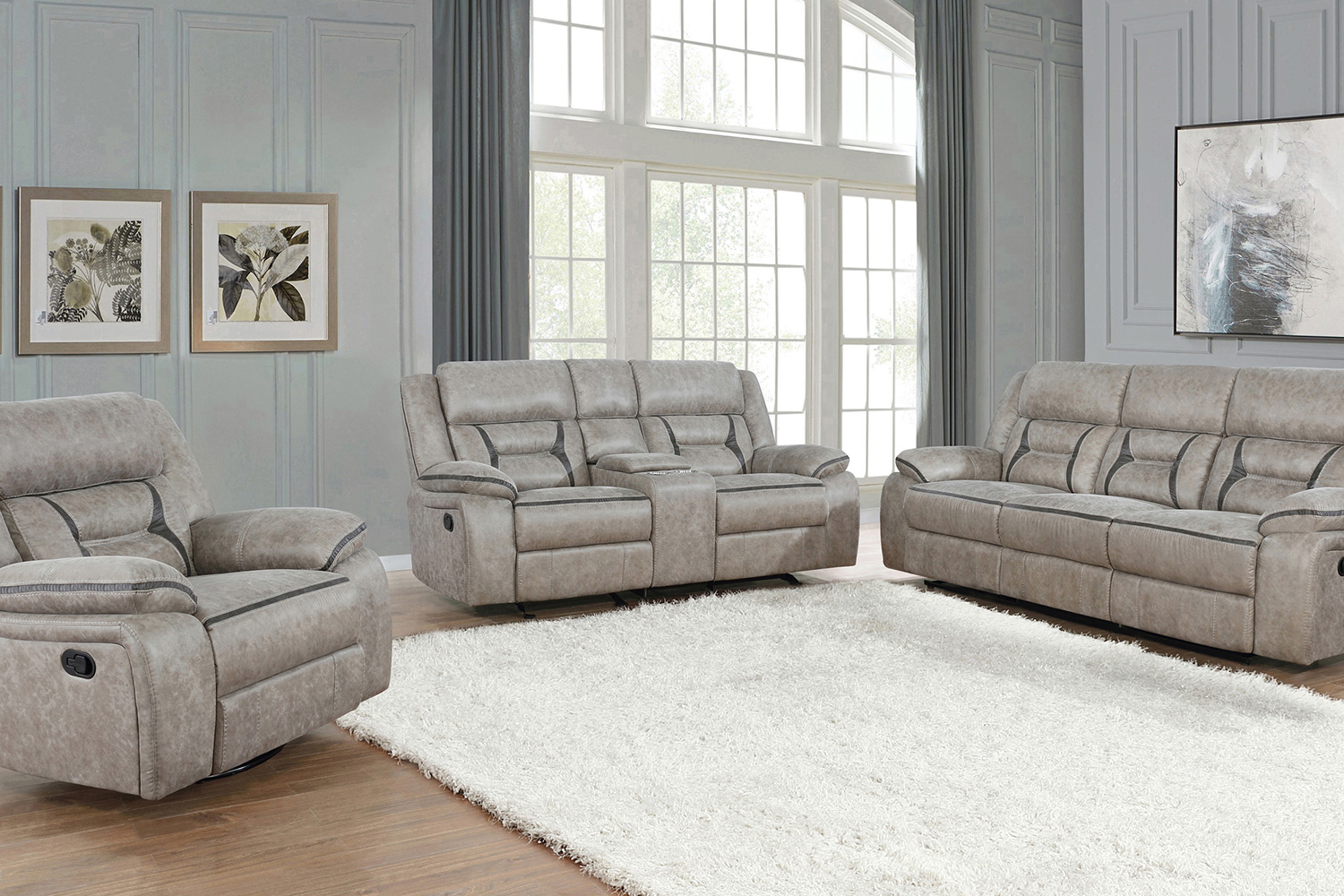 Coaster - Greer Upholstered Tufted Living Room Set
