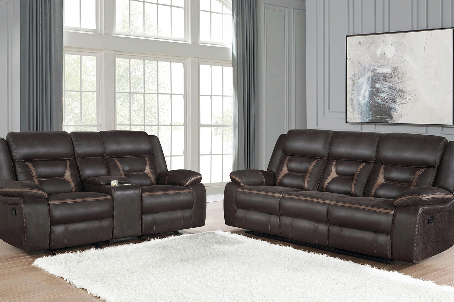 Coaster - Greer Upholstered Tufted Living Room Set