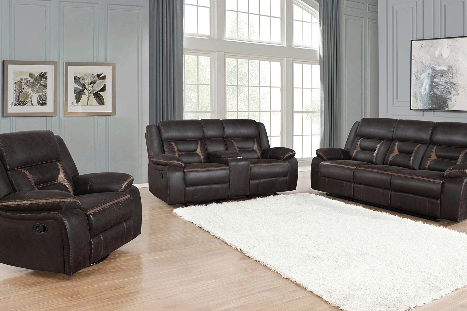 Coaster - Greer Upholstered Tufted Living Room Set