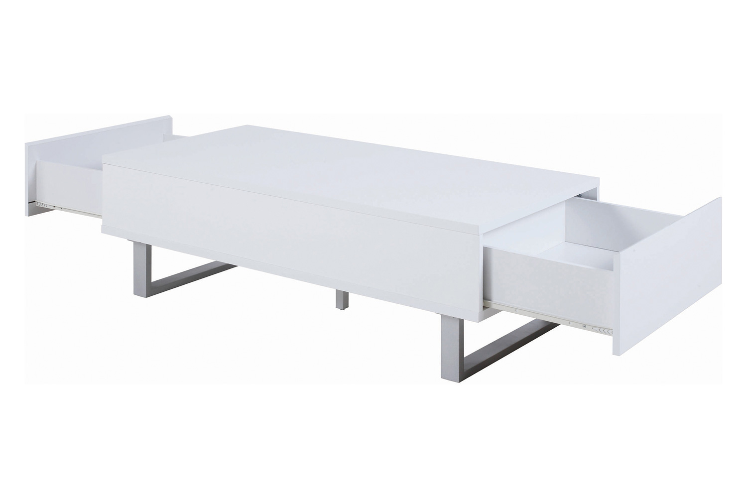 Coaster - 2-Drawer Coffee Table in High Glossy White