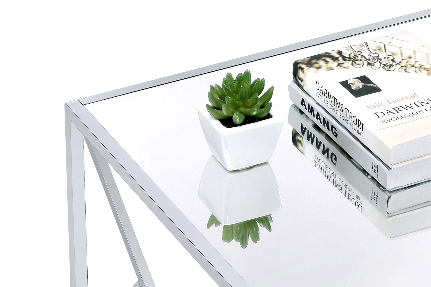 Coaster - 3-Piece Occasional Table Set in Clear Mirror/Chrome